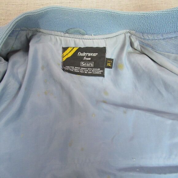 Vintage Outerwear From Sears Jacket Mens XL Blue Corduroy Bomber Rustic Grunge - Picture 5 of 11